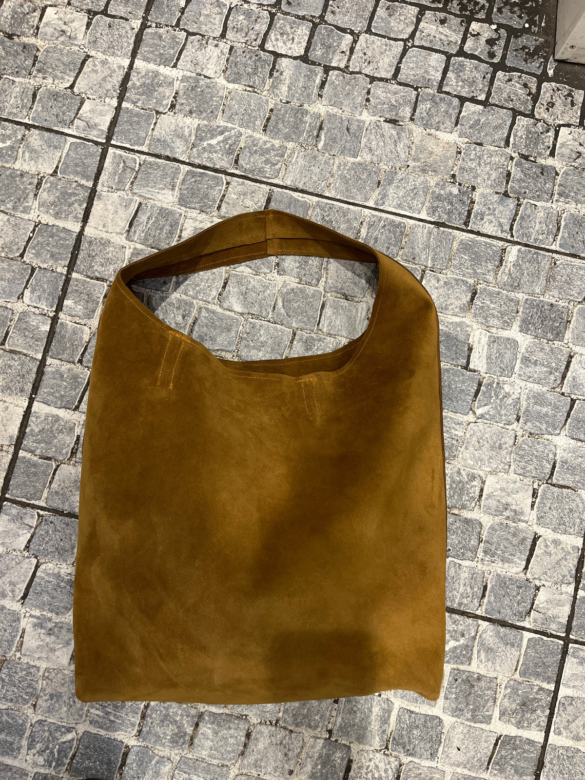 Tobacco Suede Slouchy Hobo Shoulder Bag