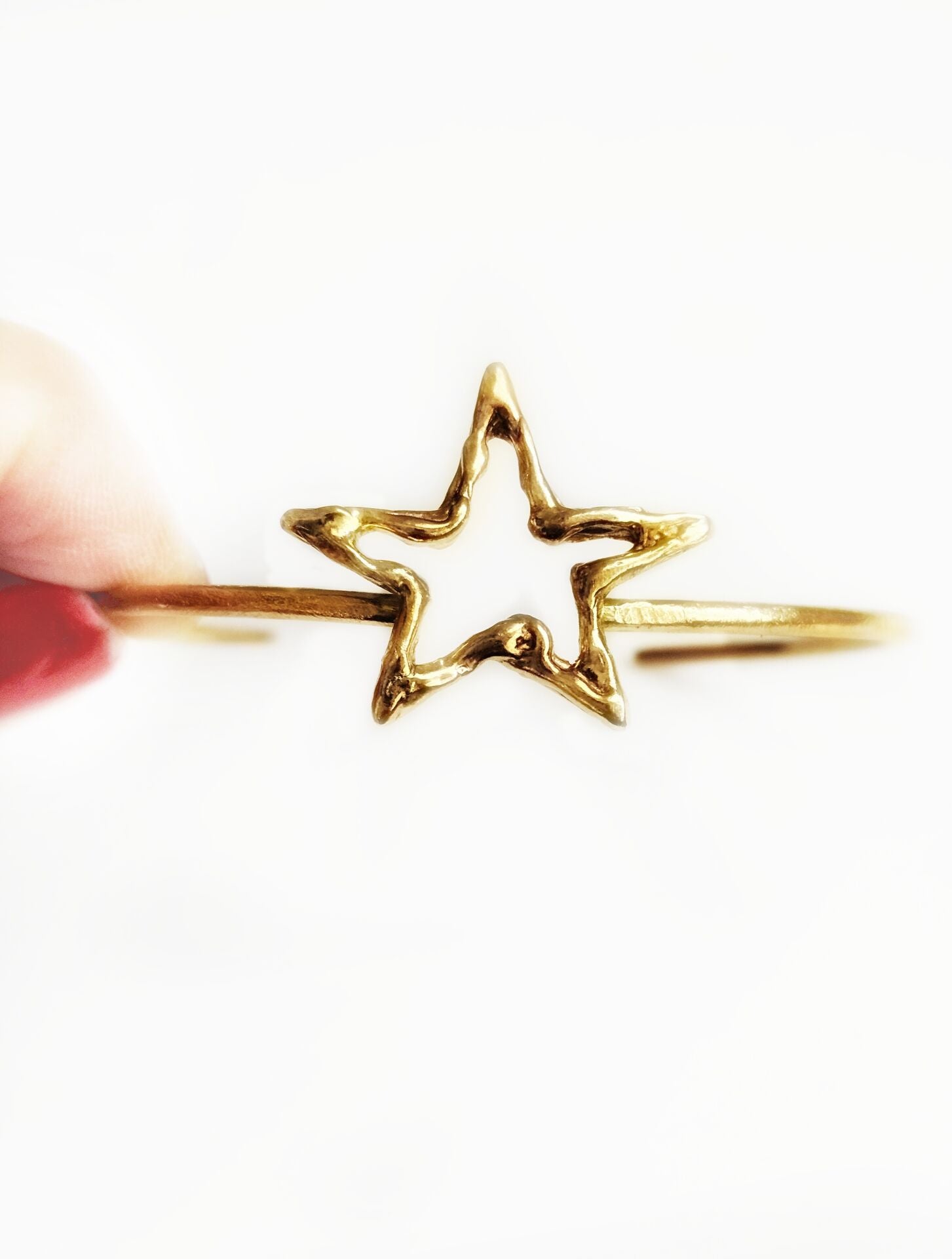 Handcrafted Gold-Plated Bronze Star Bracelet