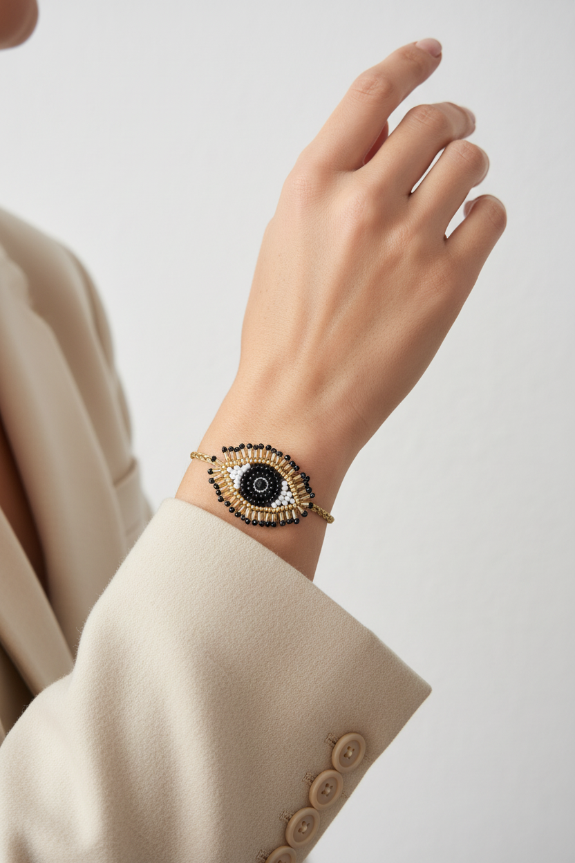 Handmade Beaded Eye Bracelet