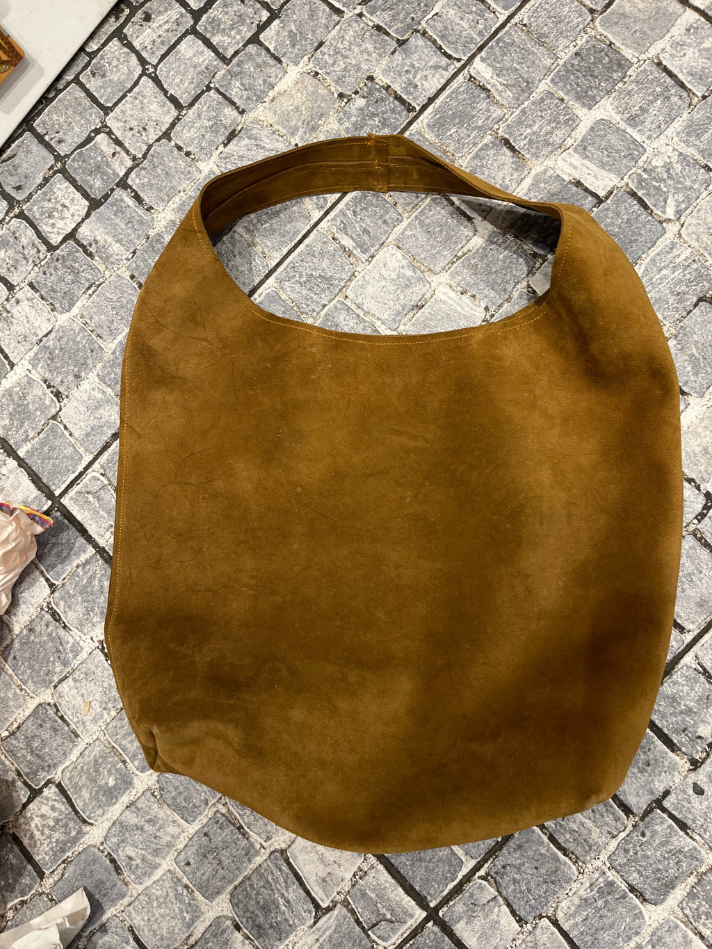 Tobacco Suede Slouchy Hobo Shoulder Bag