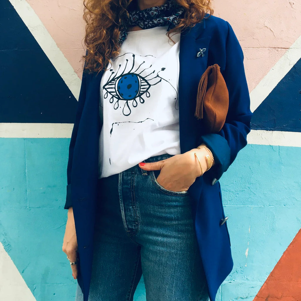 Hand-Drawn Eye Design T-Shirt