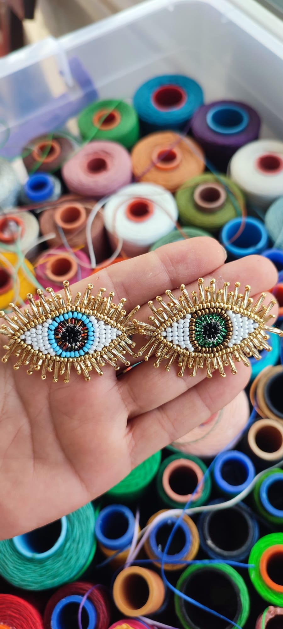 Handmade Eye Bead Brooch
