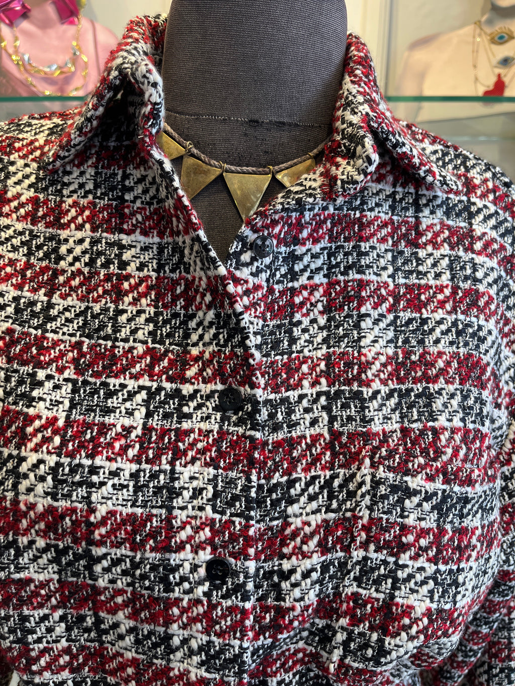 Handmade Red & Black Buffalo Check Flannel Shirt