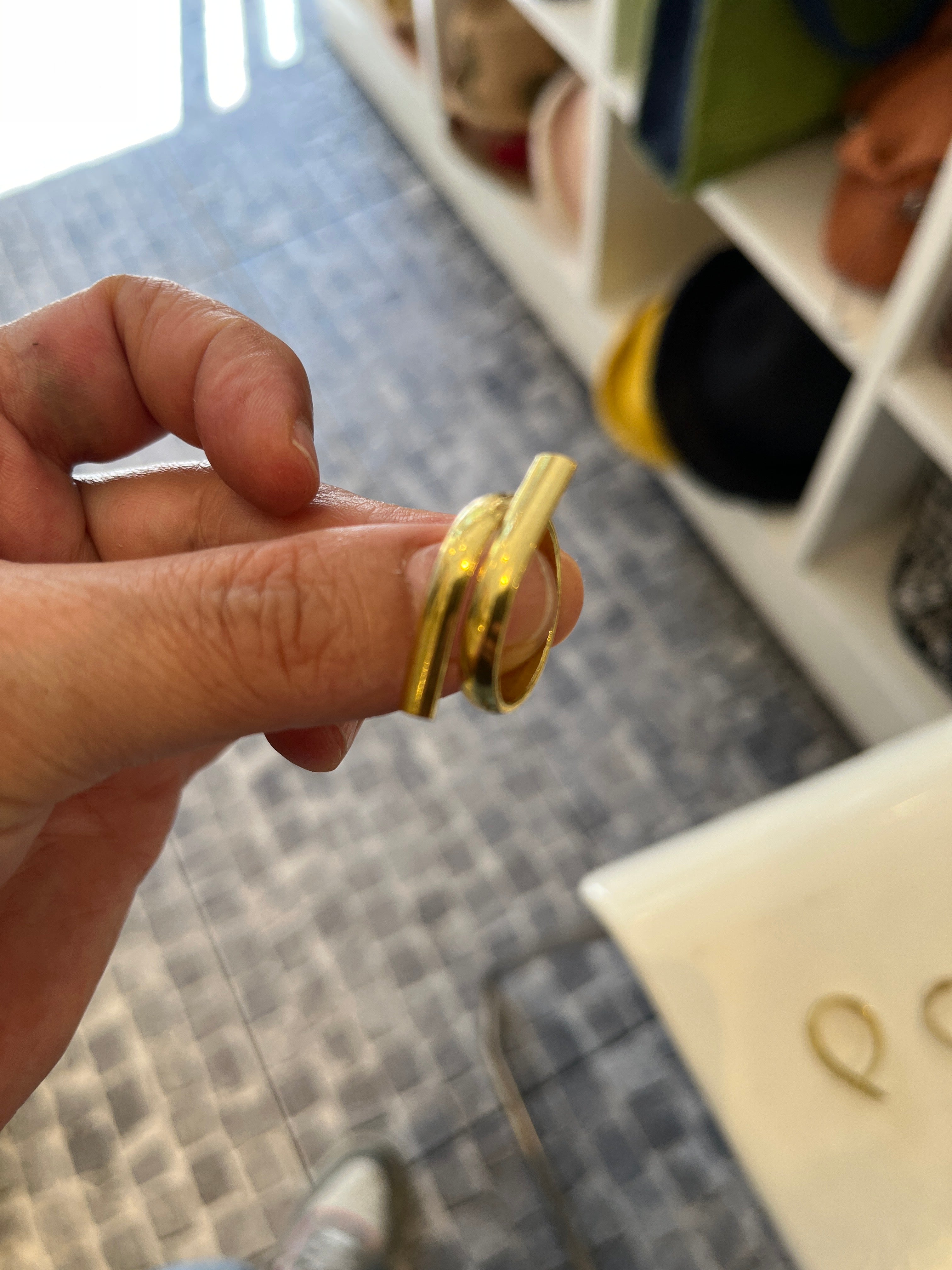 Gold-Plated Bronze Adjustable Handmade Rings