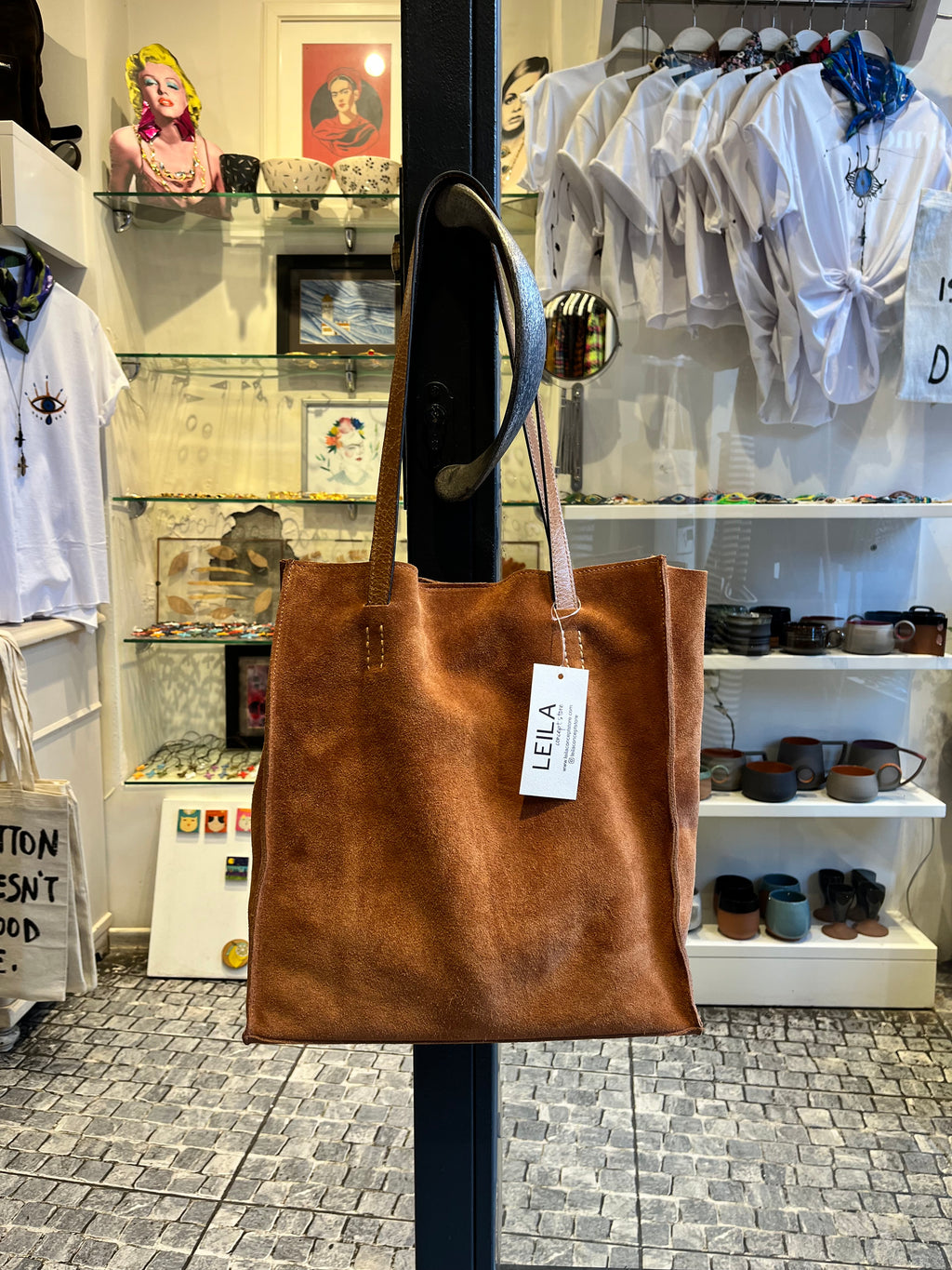 Suede Leather Tote Bag