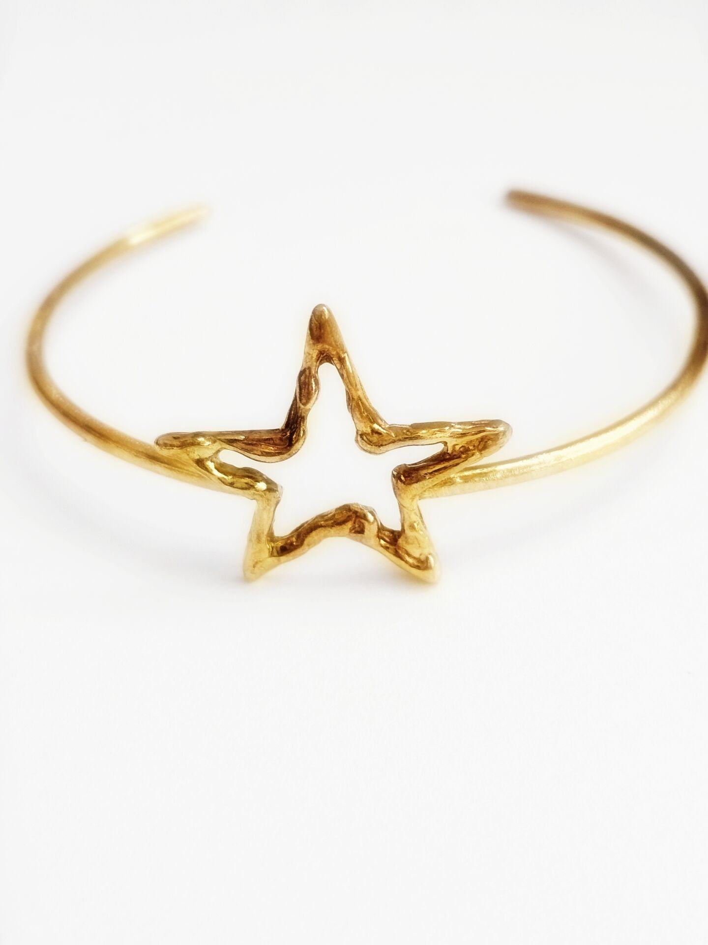 Handcrafted Gold-Plated Bronze Star Bracelet