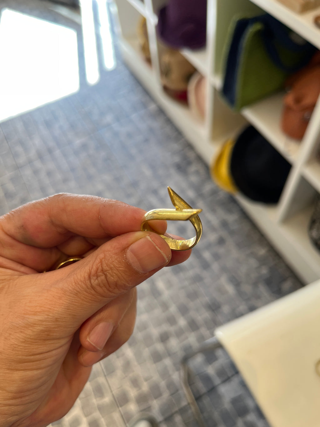 Gold-Plated Bronze Adjustable Handmade Rings