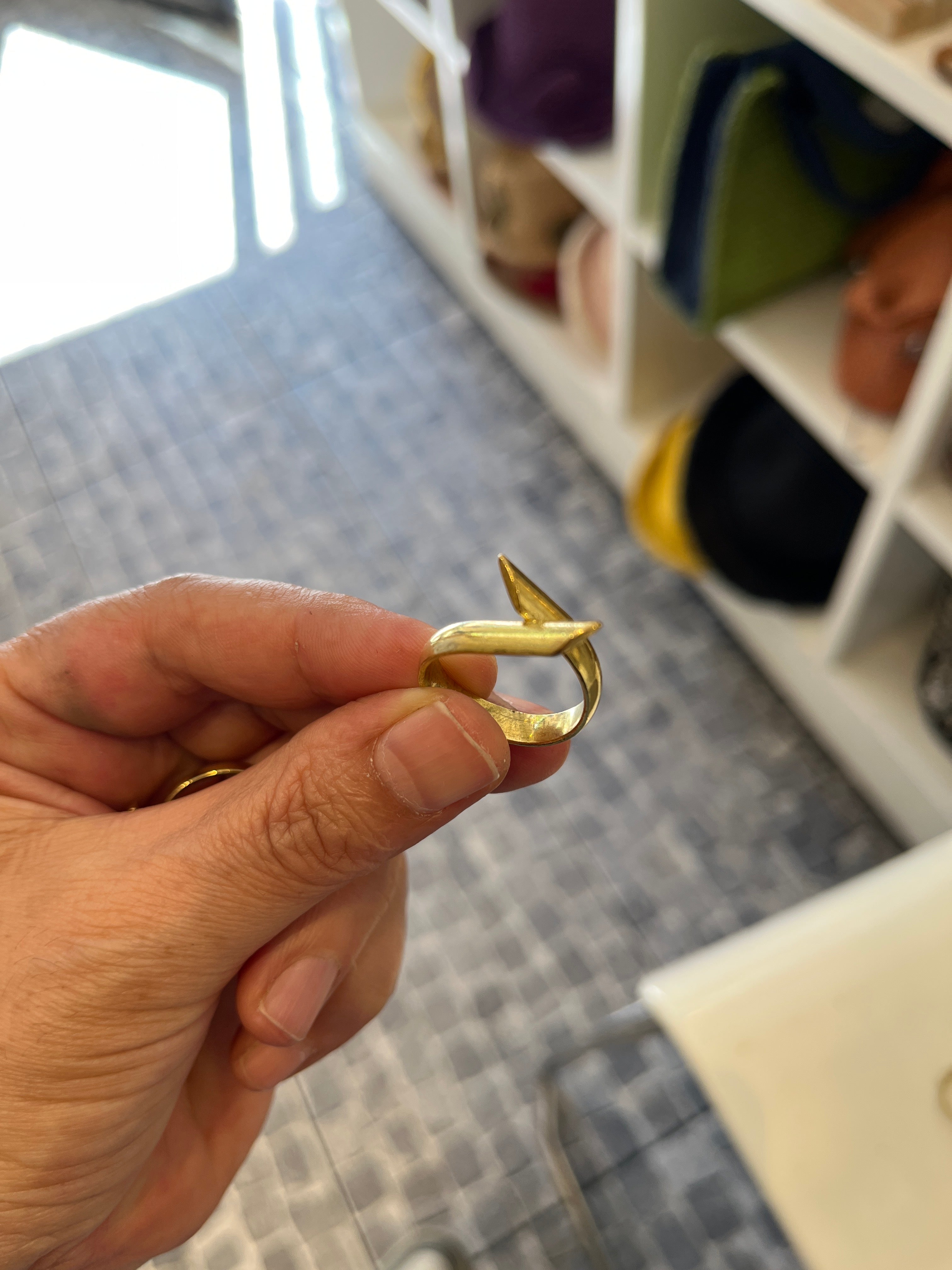 Gold-Plated Bronze Adjustable Handmade Rings