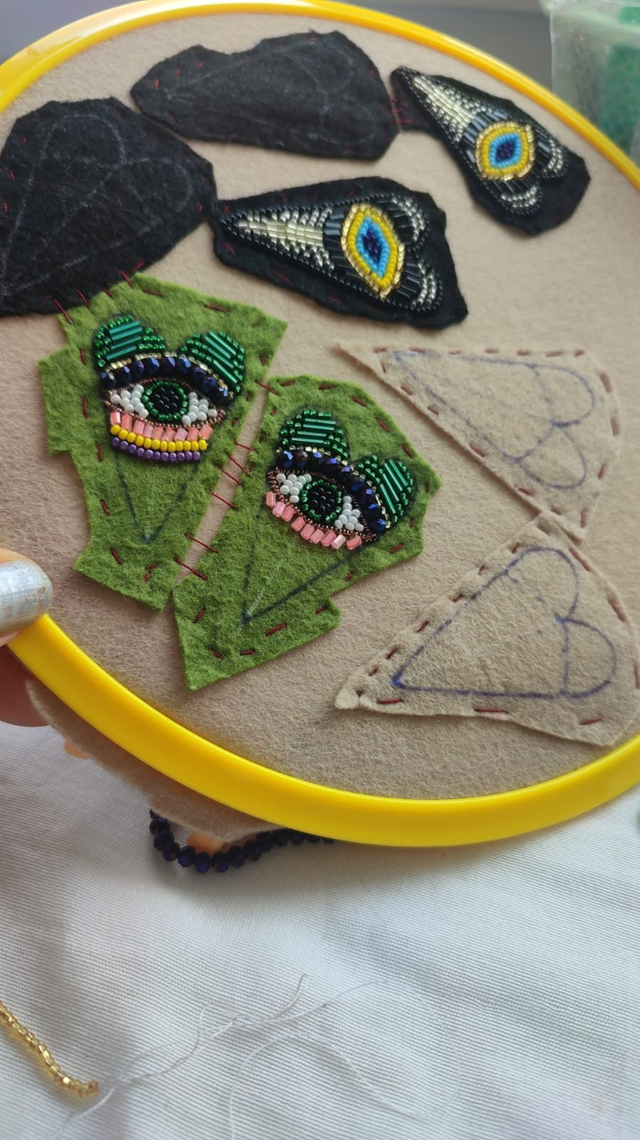 Handmade Evil Eye Heart Earrings