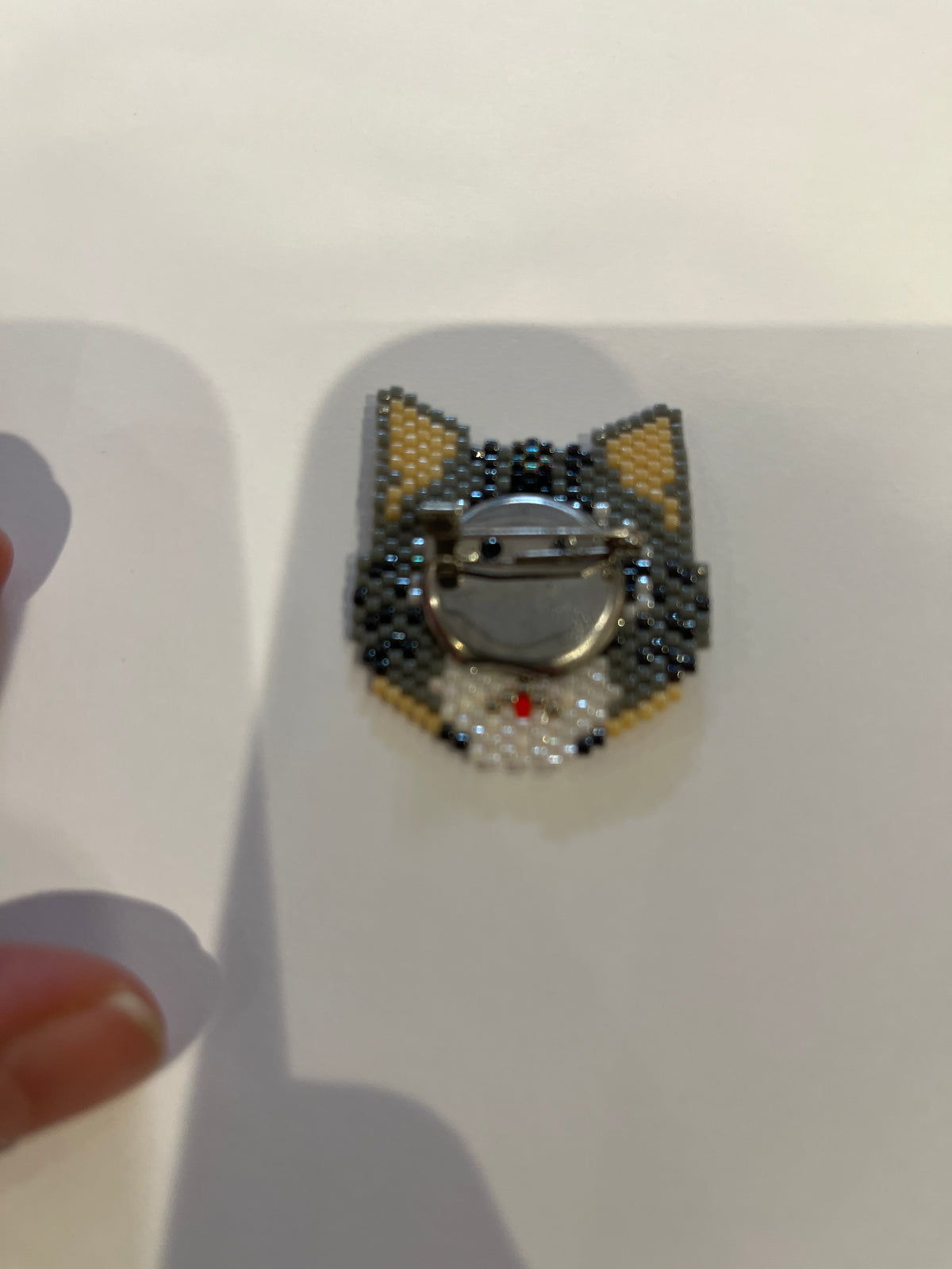 Miyuki Beaded Cat Face Brooch 3.5 cm – Handmade in Istanbul