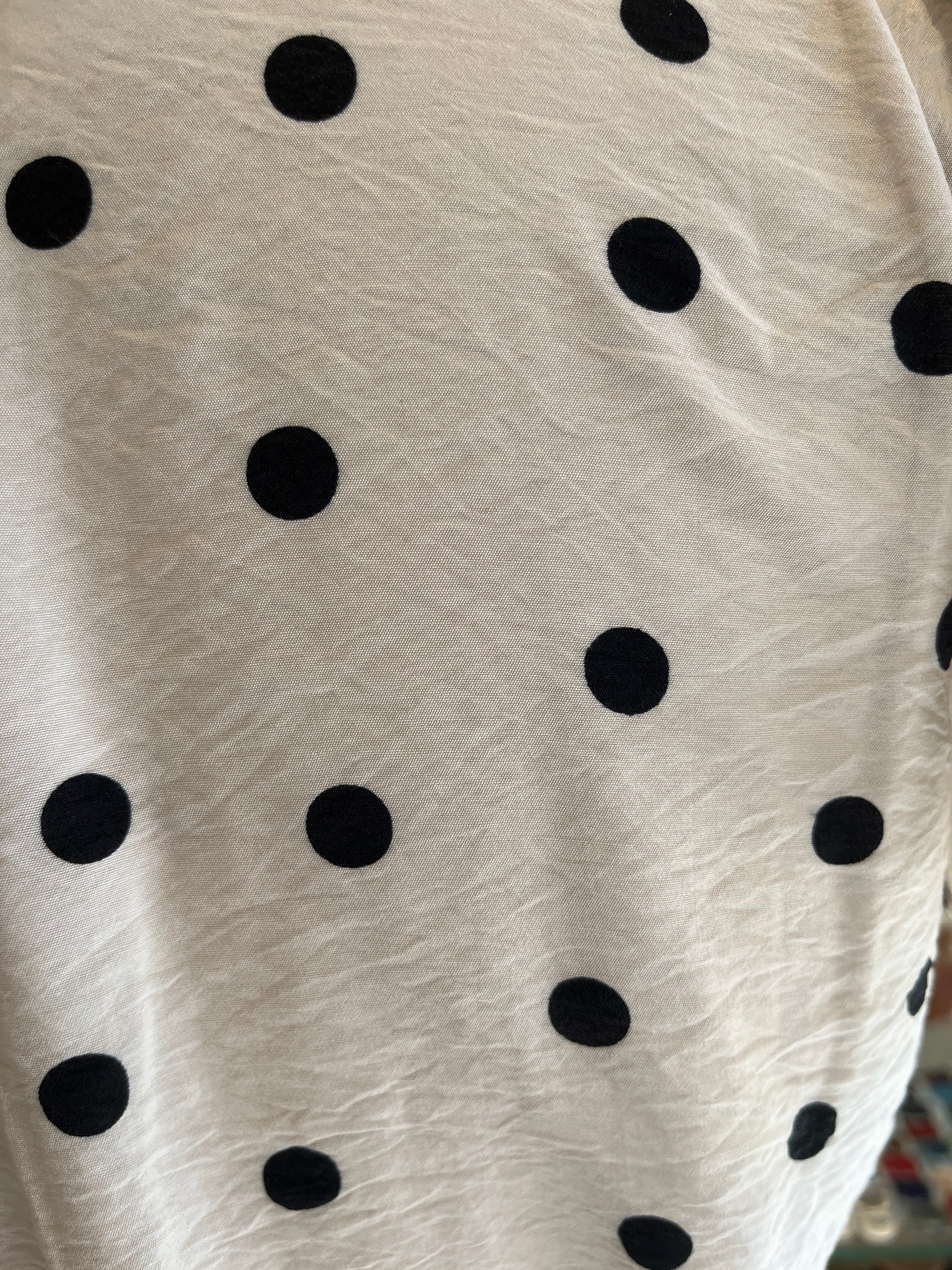 Polka Dot Midi Dress with Elastic Waist & Front Slit