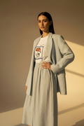 Striped Linen Crossover Blazer | 100% Natural Linen
