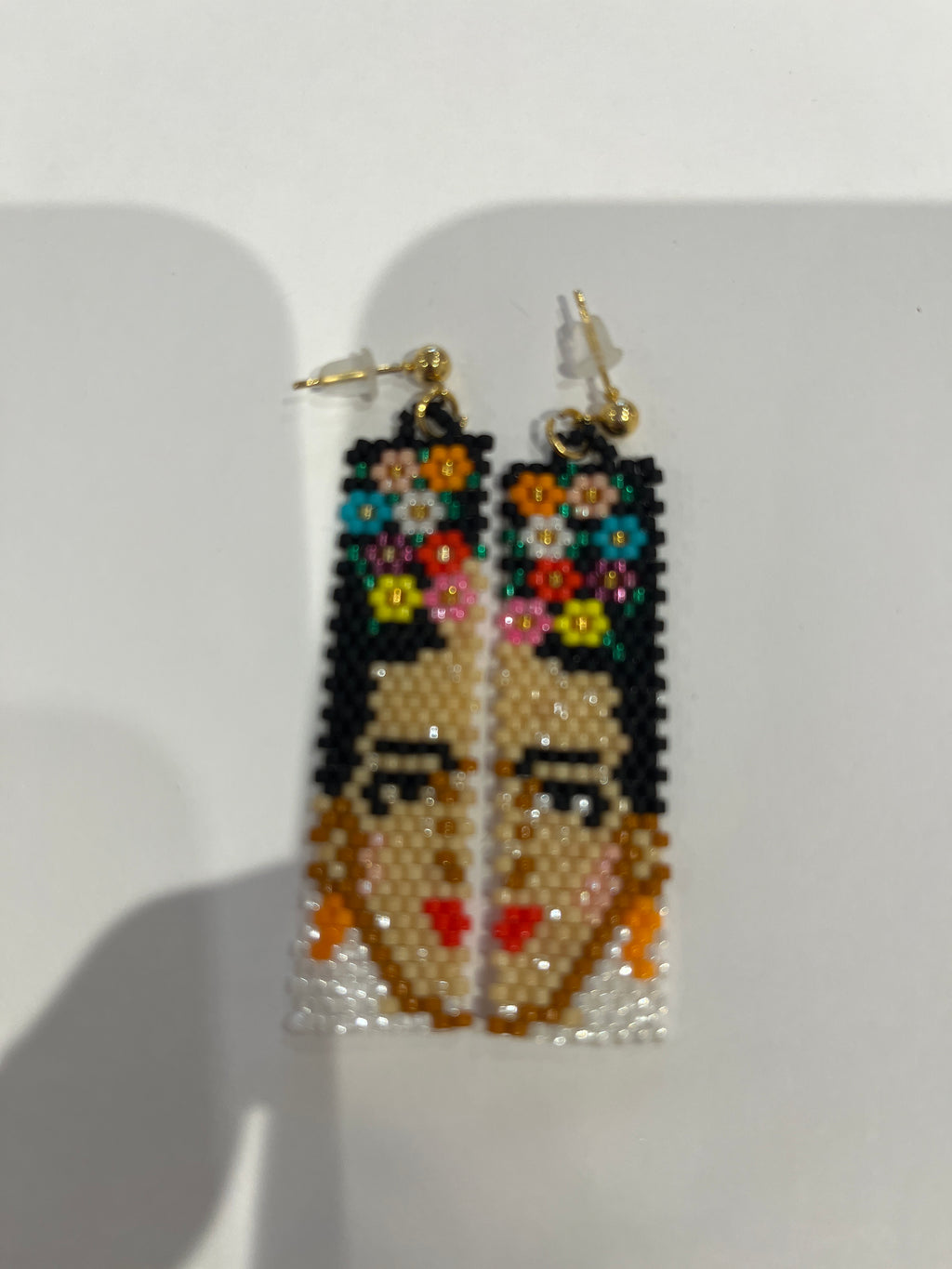 Miyuki Frida Kahlo Beaded Earrings 5 cm – Handmade in Istanbul