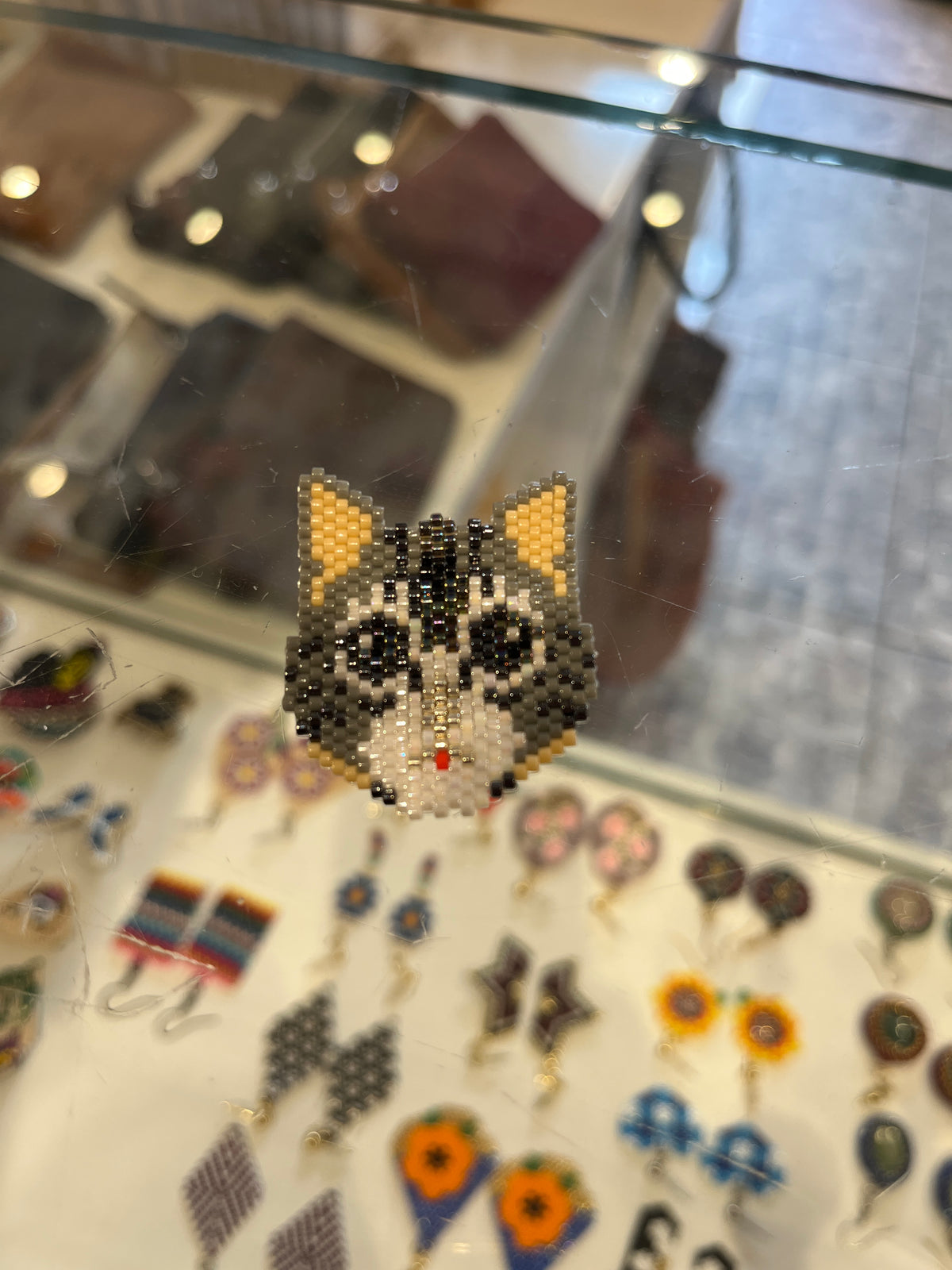 Miyuki Beaded Cat Face Brooch 3.5 cm – Handmade in Istanbul