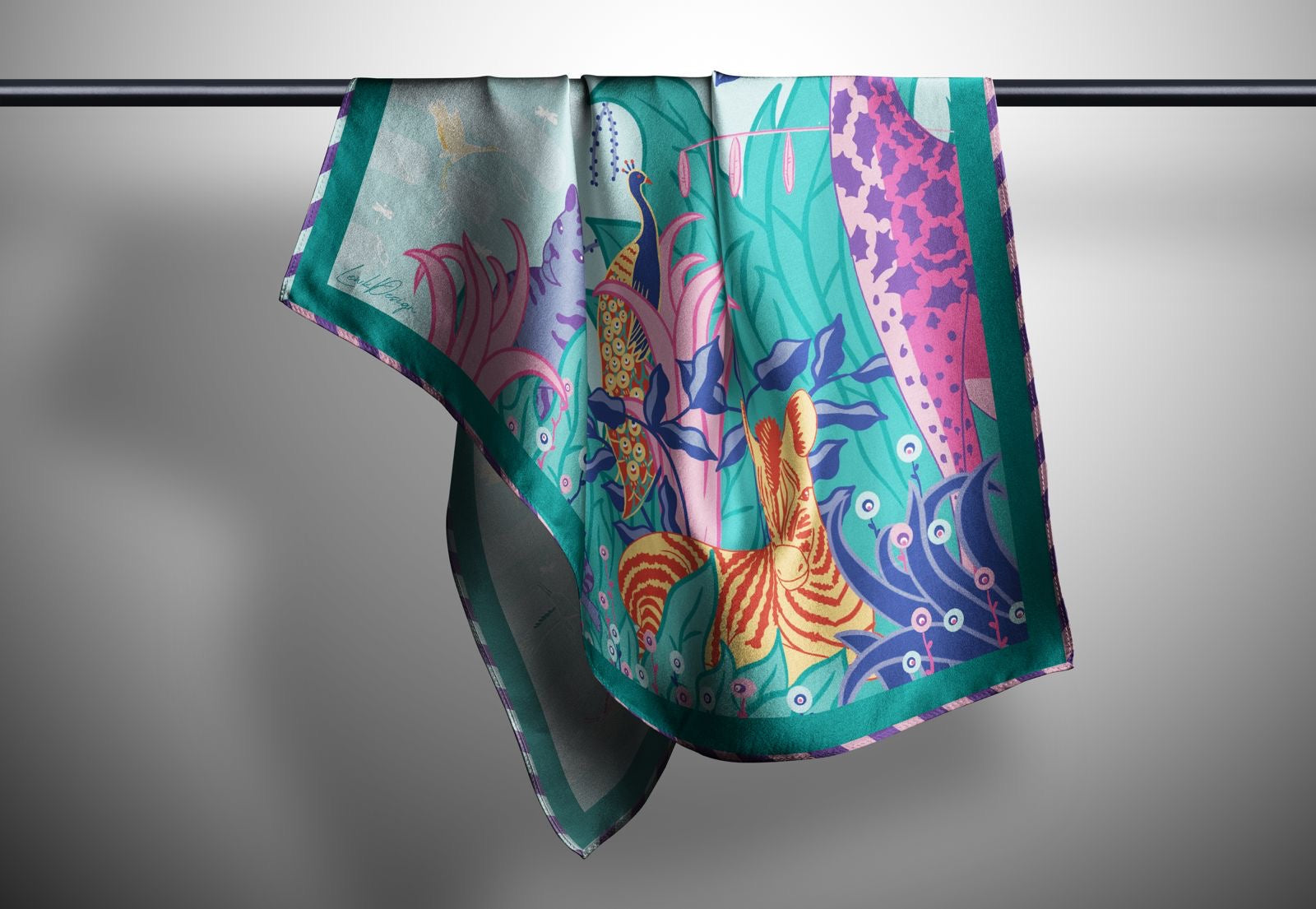Courage Collection Silk Scarf | Bandana - Jungle Safari Print