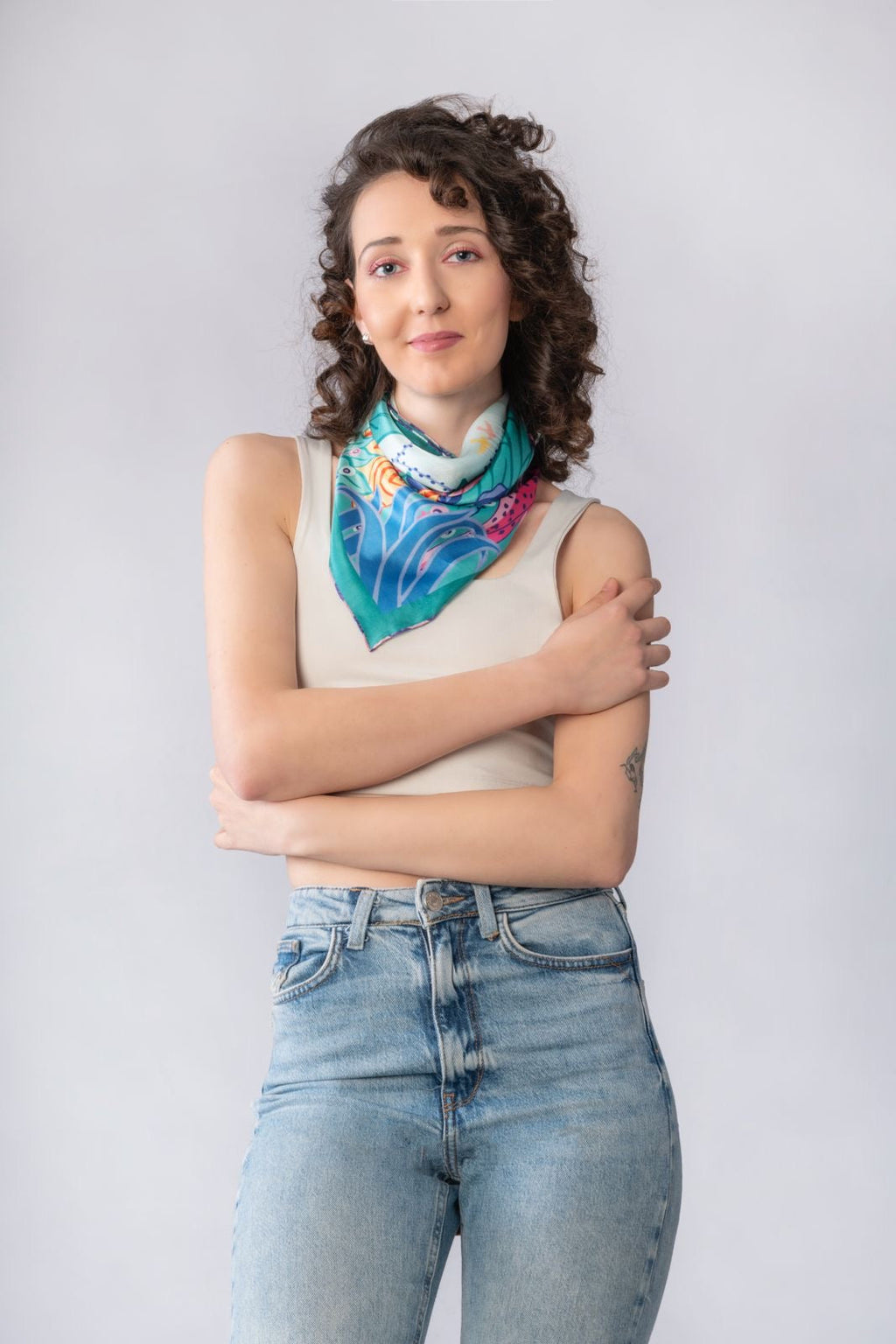 Courage Collection Silk Scarf | Bandana - Jungle Safari Print