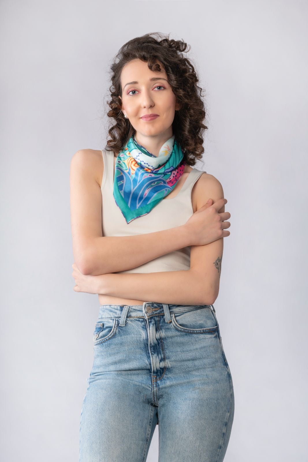 Courage Collection Silk Scarf | Bandana - Jungle Safari Print