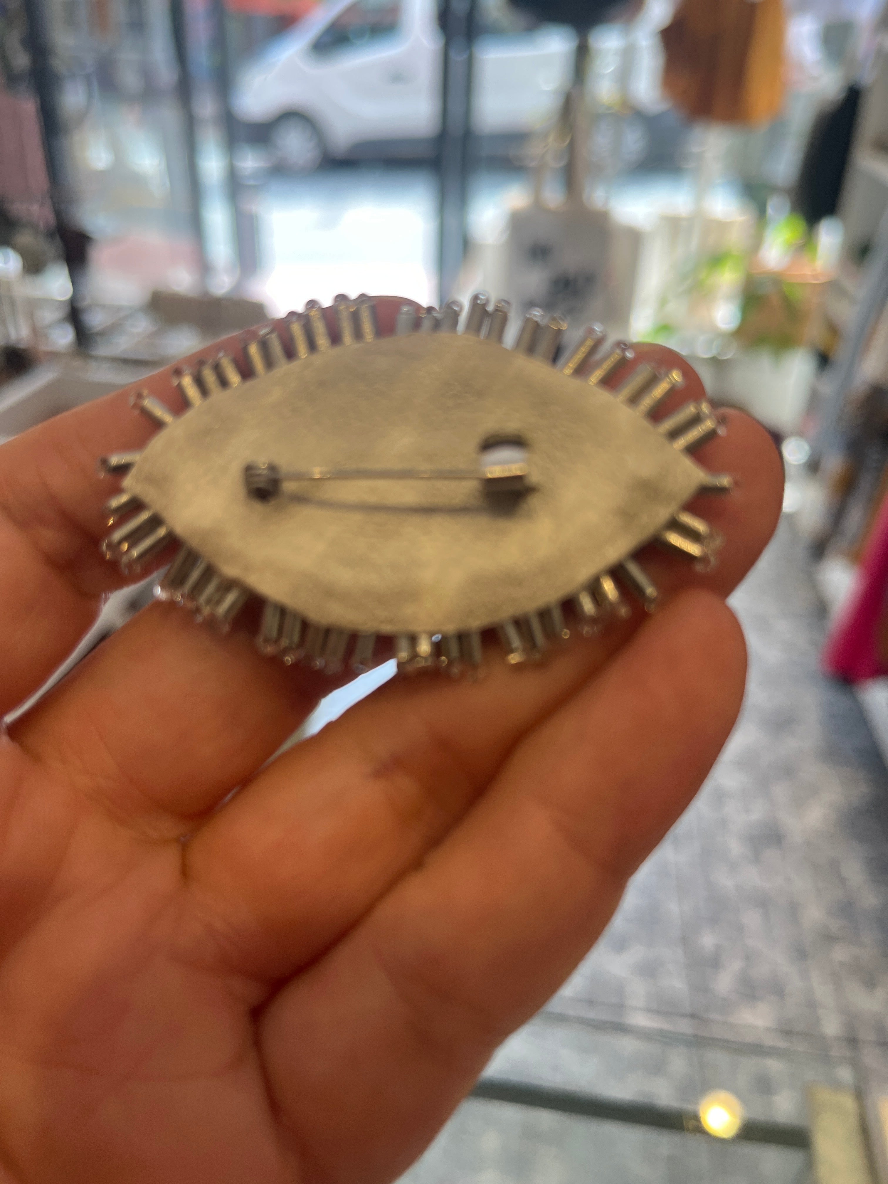 Handmade Beaded Evil Eye Brooch