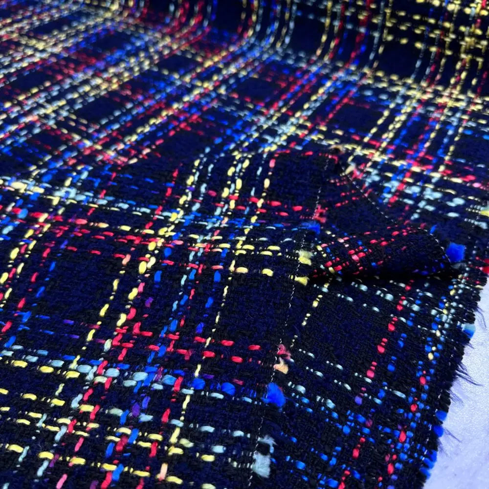 Premium Double-Breasted Tweed Blazer with Silk Lining