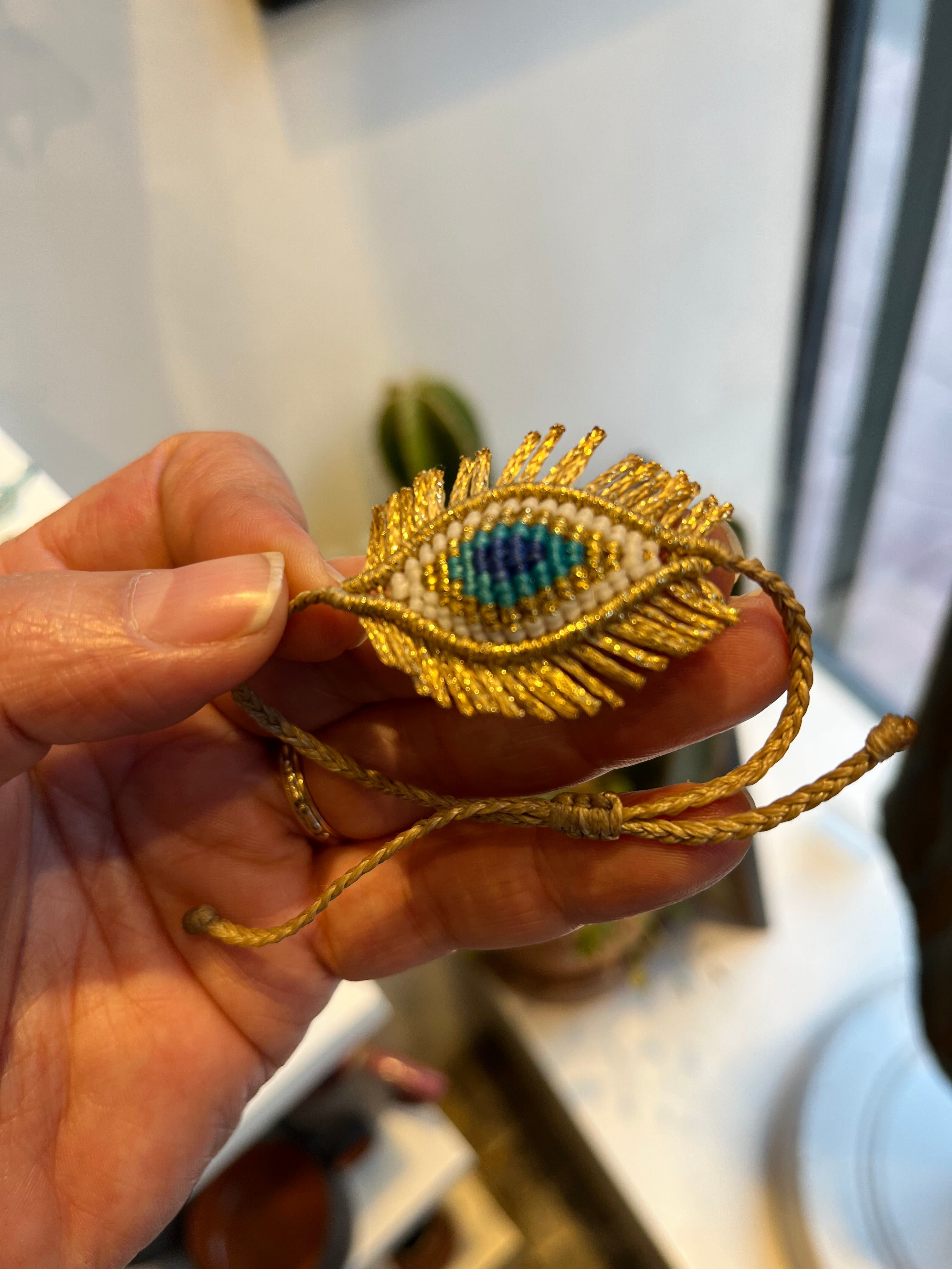 Handmade Evil Eye Macrame Bracelet - Adjustable