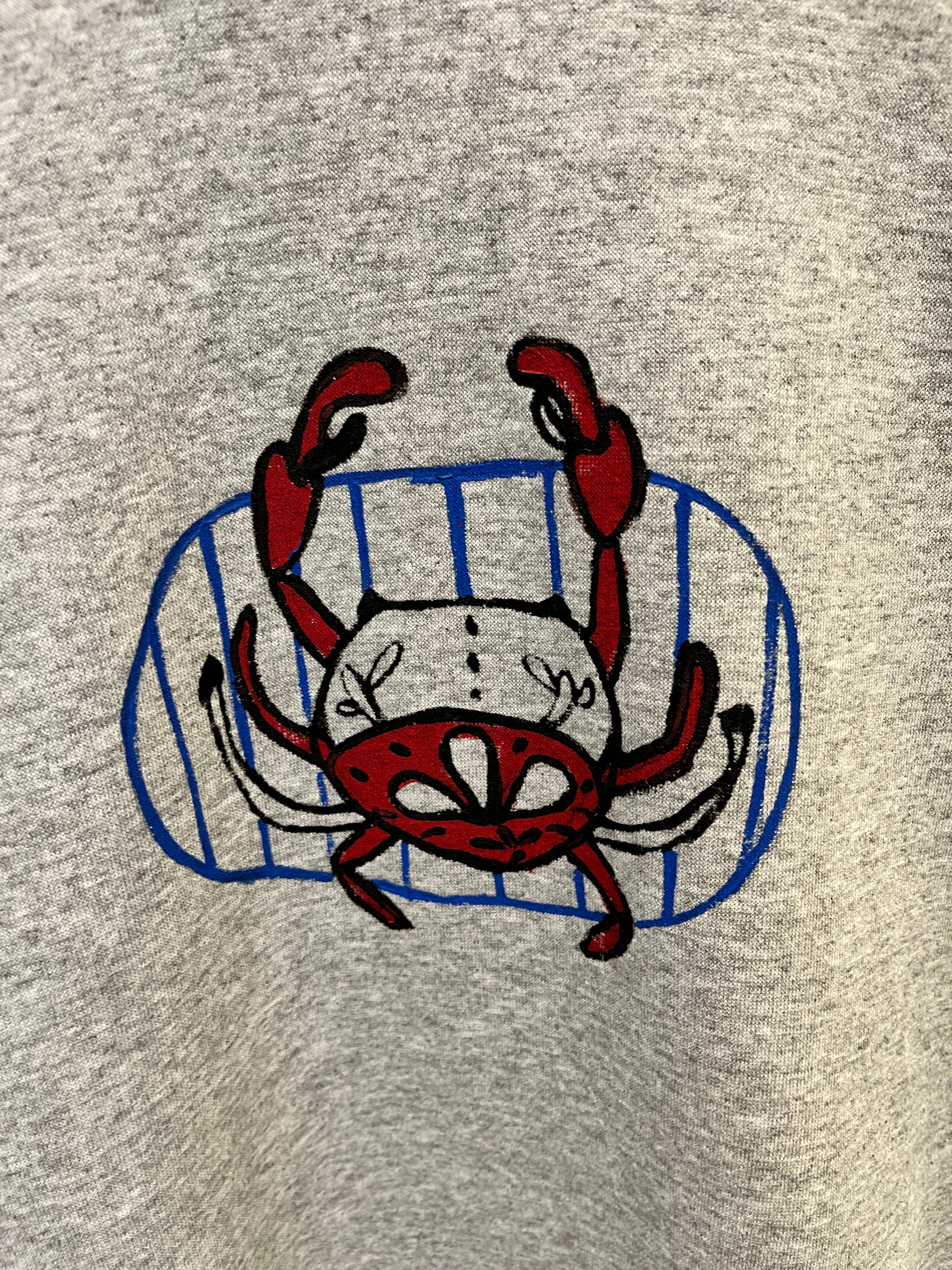 Hand-Drawn Crab Sweatshirt - Artistic Design Ocean Lover