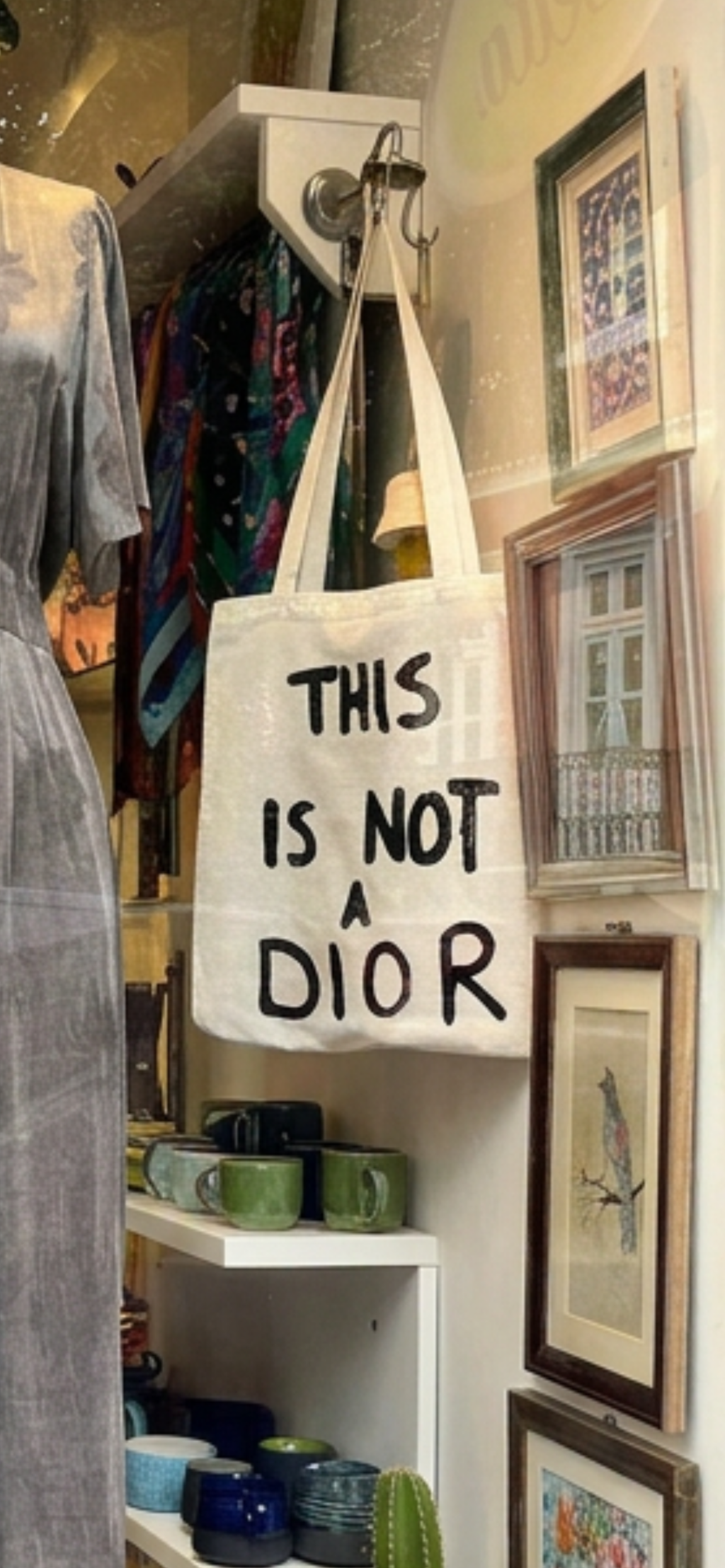 This Is Not a Dior Natural Cotton Tote Bag