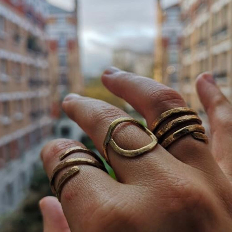 Handmade Gold-Plated Bronze Rings