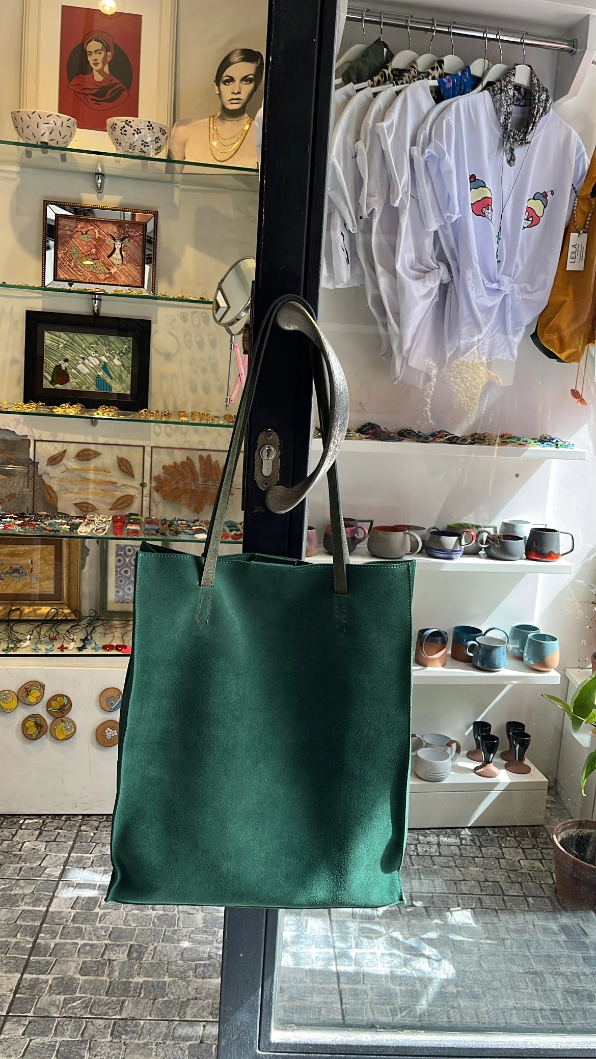 Suede Leather Tote Bag