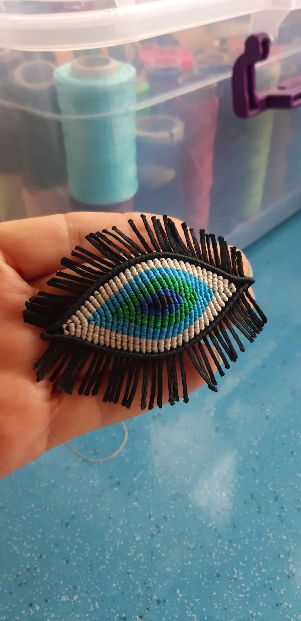 Handmade Evil Eye Brooch - Turkish Artisan Design