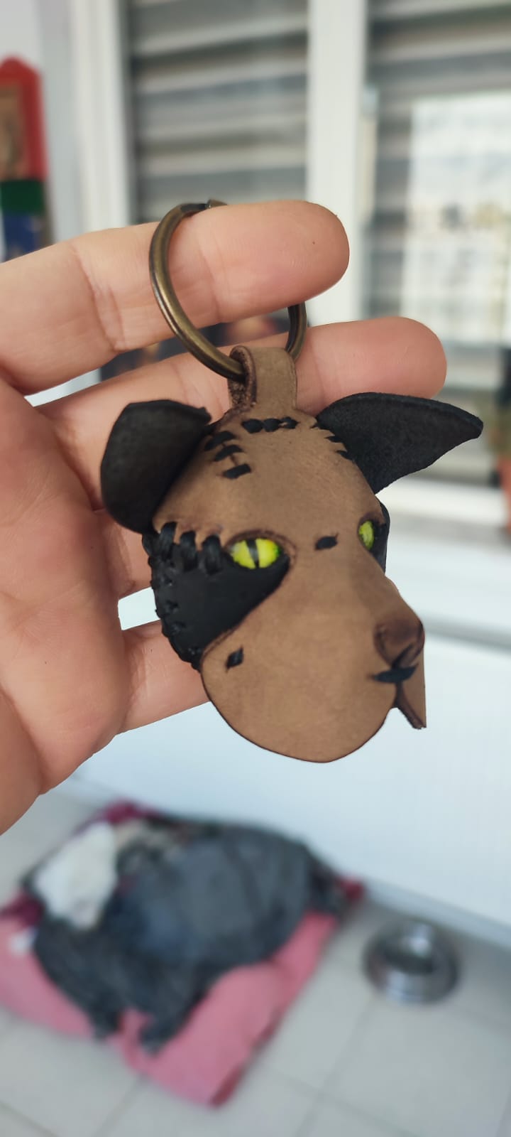 Handcrafted Leather Dog Keychain Small - Cute Pet Accessory Gift