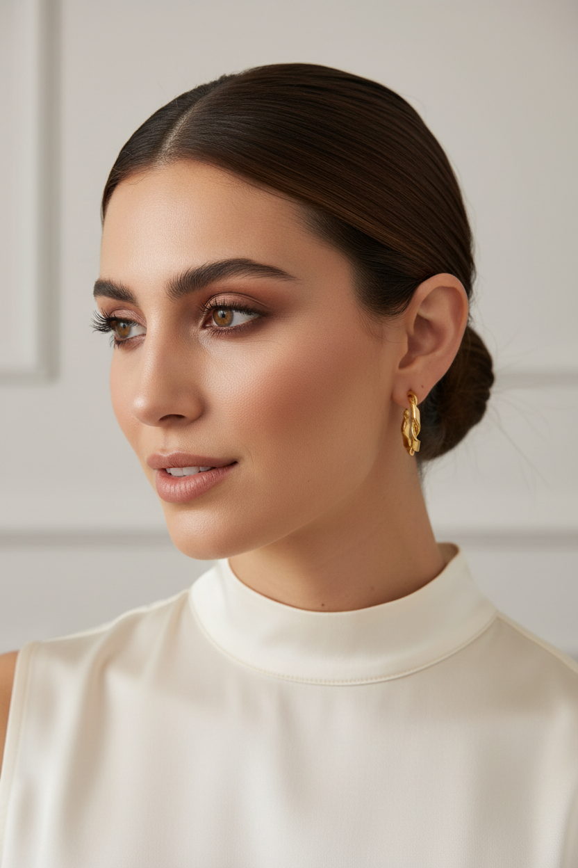 Burgu Bronz Küpe - Portre