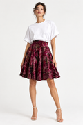 Burgundy Silk Skirt 55cm - Full Body