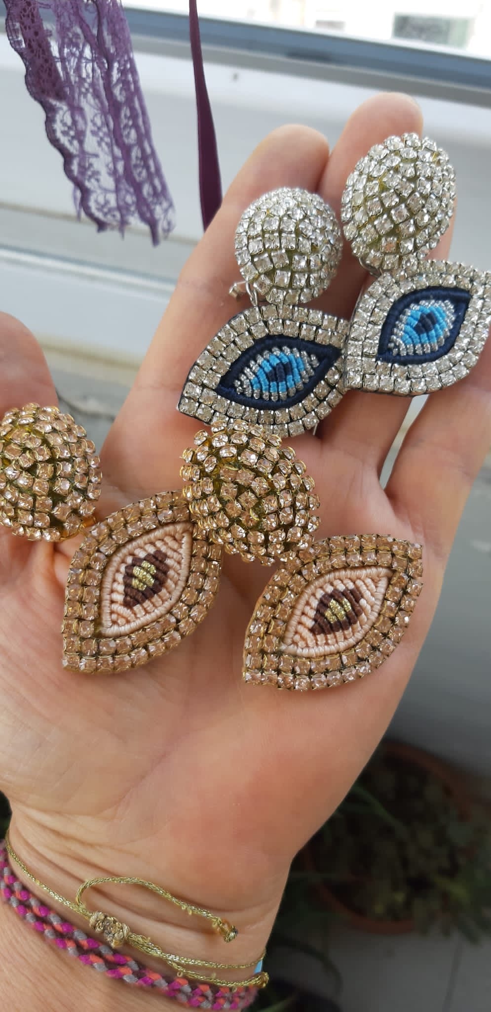 Luxury Crystal Evil Eye Earrings - Handmade Statement Jewelry