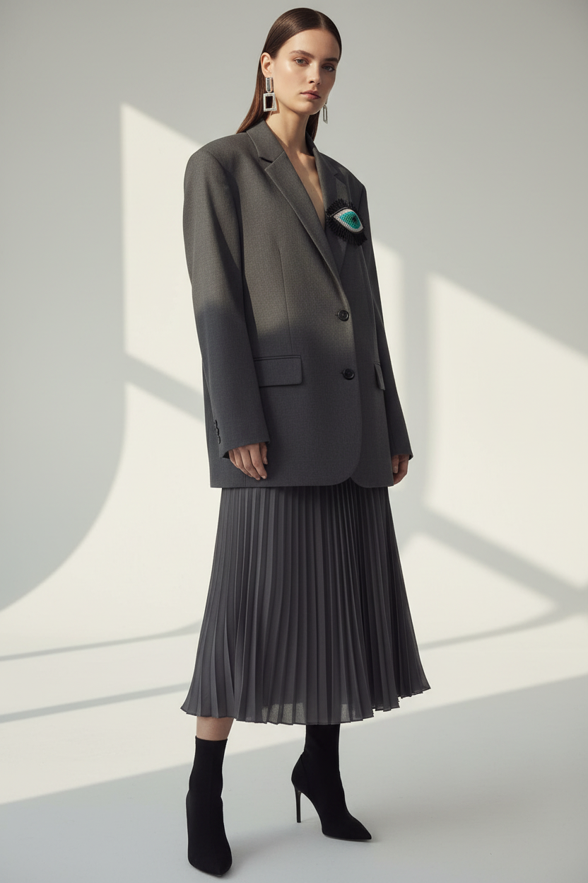 Evil Eye Broş - Editorial Manken Görseli