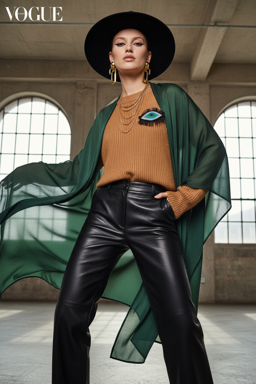 Evil Eye Broş - Yeni Vogue Editorial Kombin