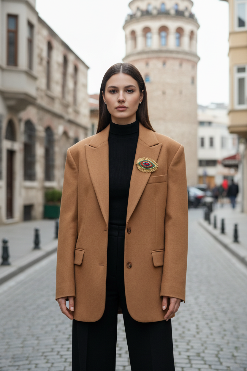 Evil Eye Brooch Portrait