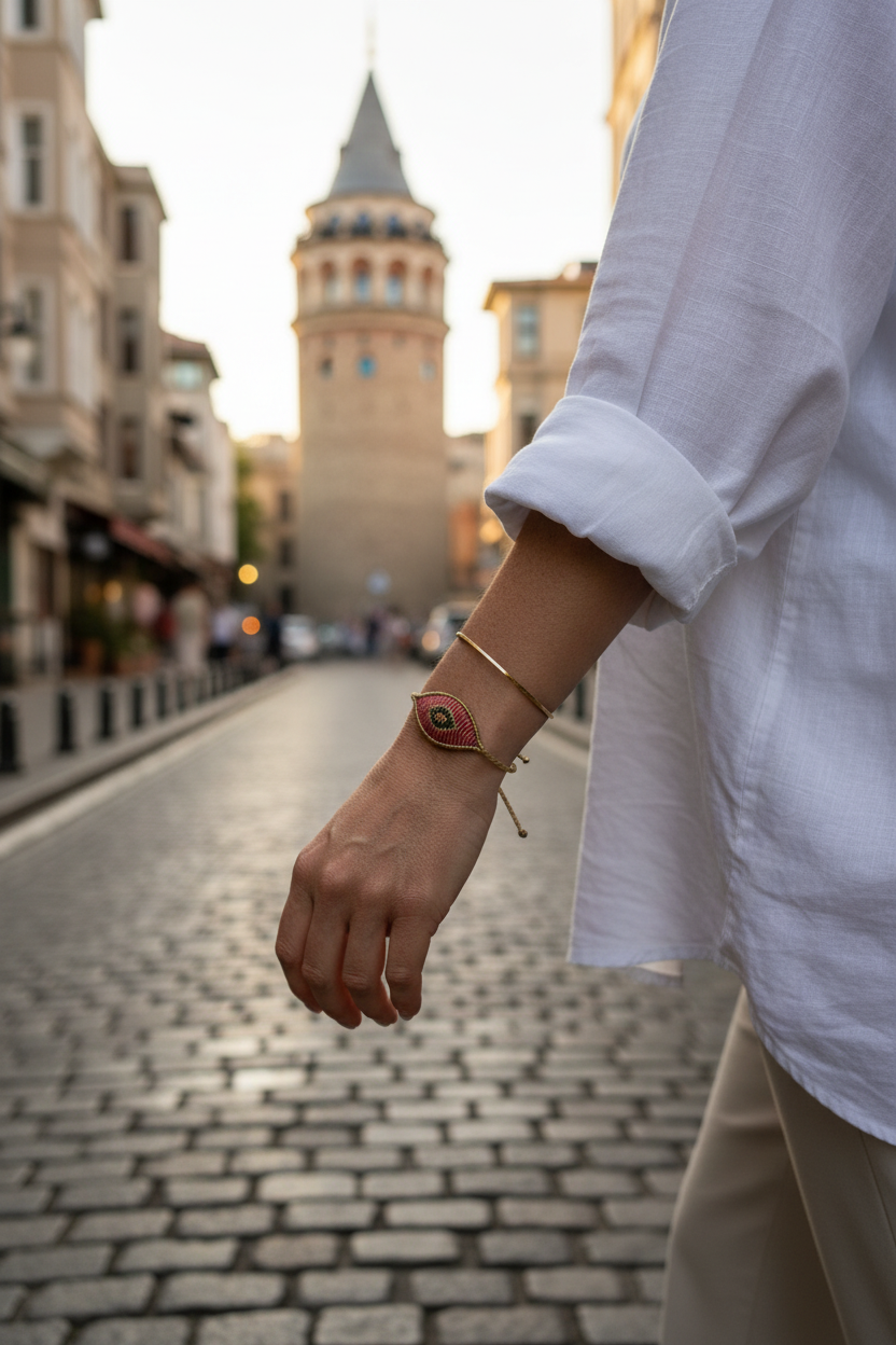 Evil Eye Macrame Bracelet - Istanbul Street