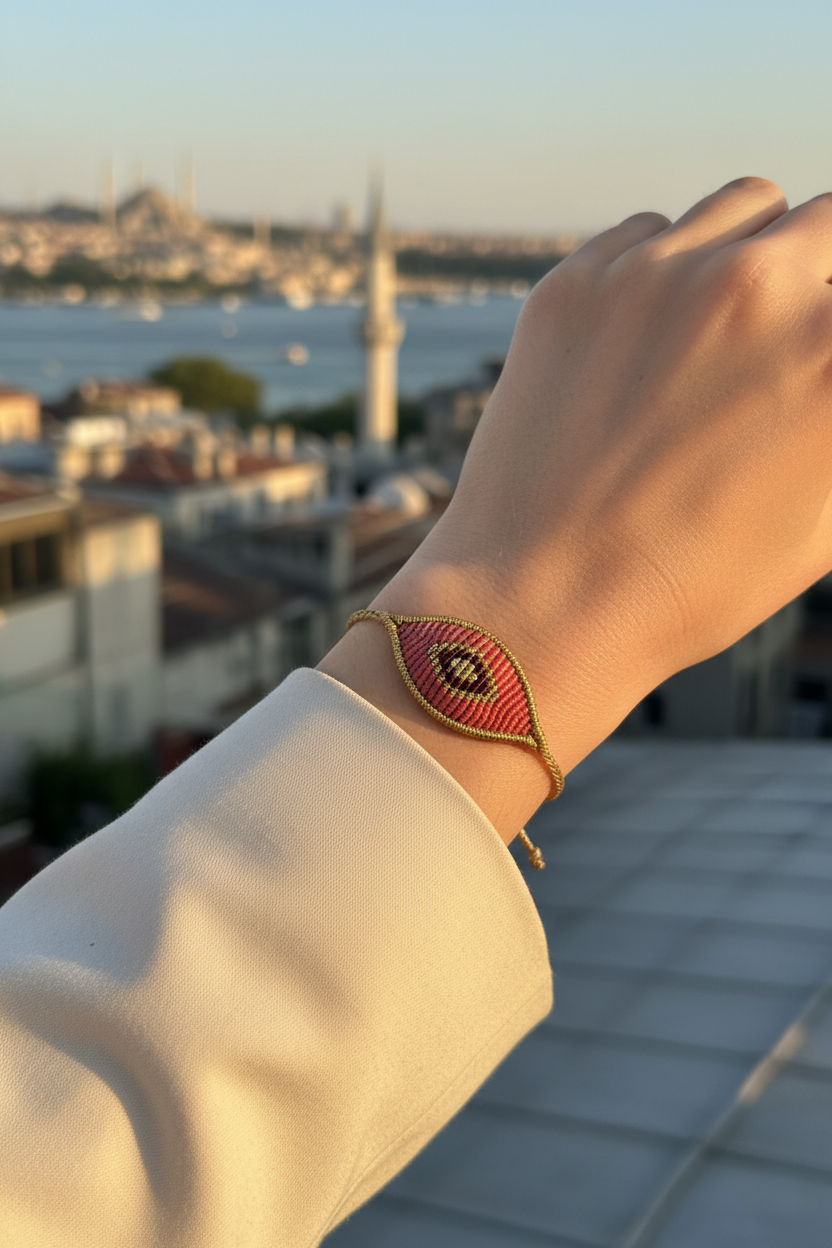 Evil Eye Macrame Bracelet - Rooftop