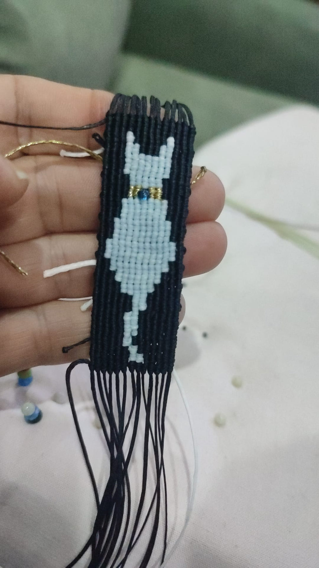 Handmade Adjustable Cat Bracelet - Waterproof Waxed Cord