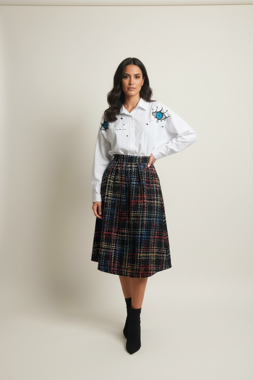 Gömlek ve Etek Kombin Görseli