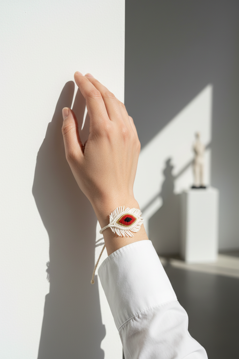 Gallery Art Editorial - Cream Evil Eye Bracelet