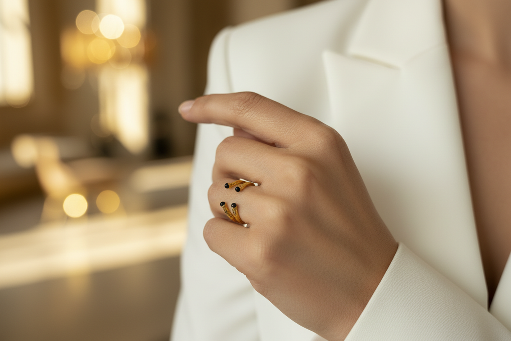 Gold-Plated Bronze Ring - Lifestyle