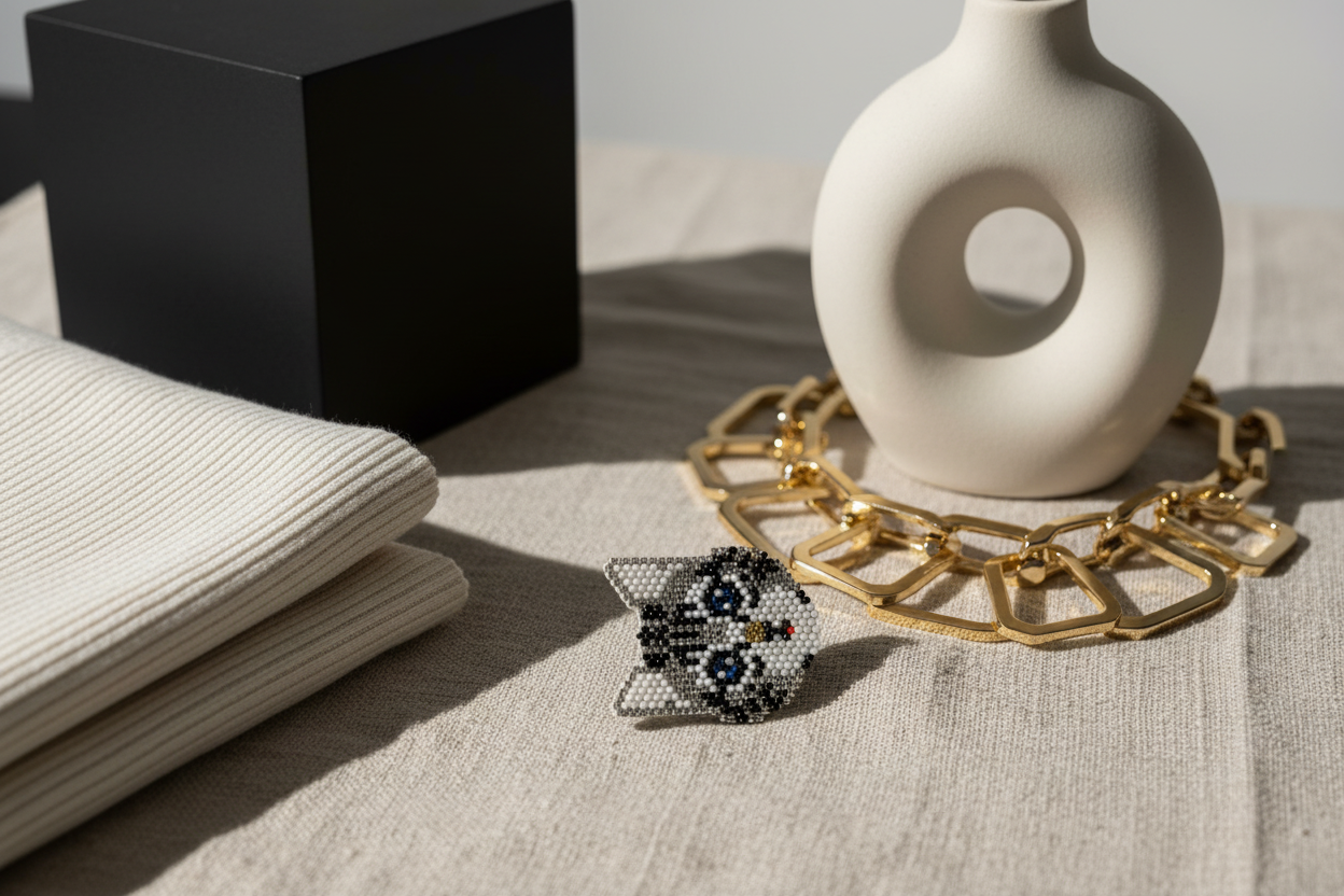 Handcrafted Miyuki Brooch Art