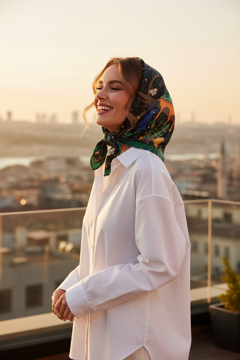 Harmony Forest Animals Scarf - Headscarf Style