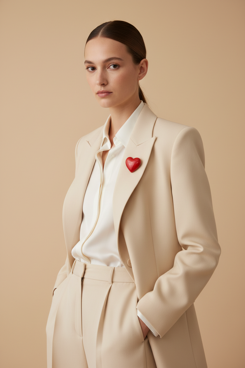 Handcrafted Ceramic Heart Brooch