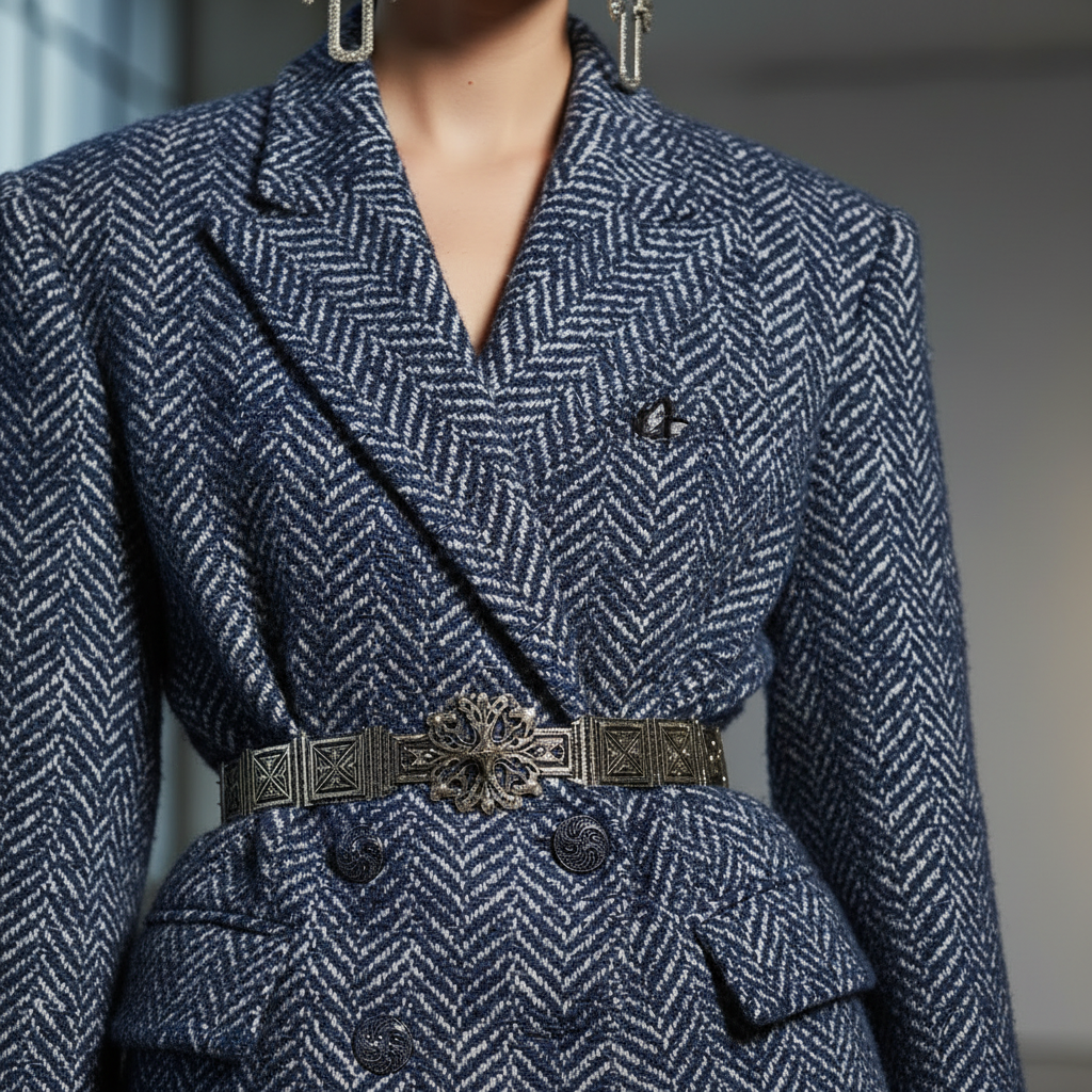 Double-Breasted Wool Knit Blazer