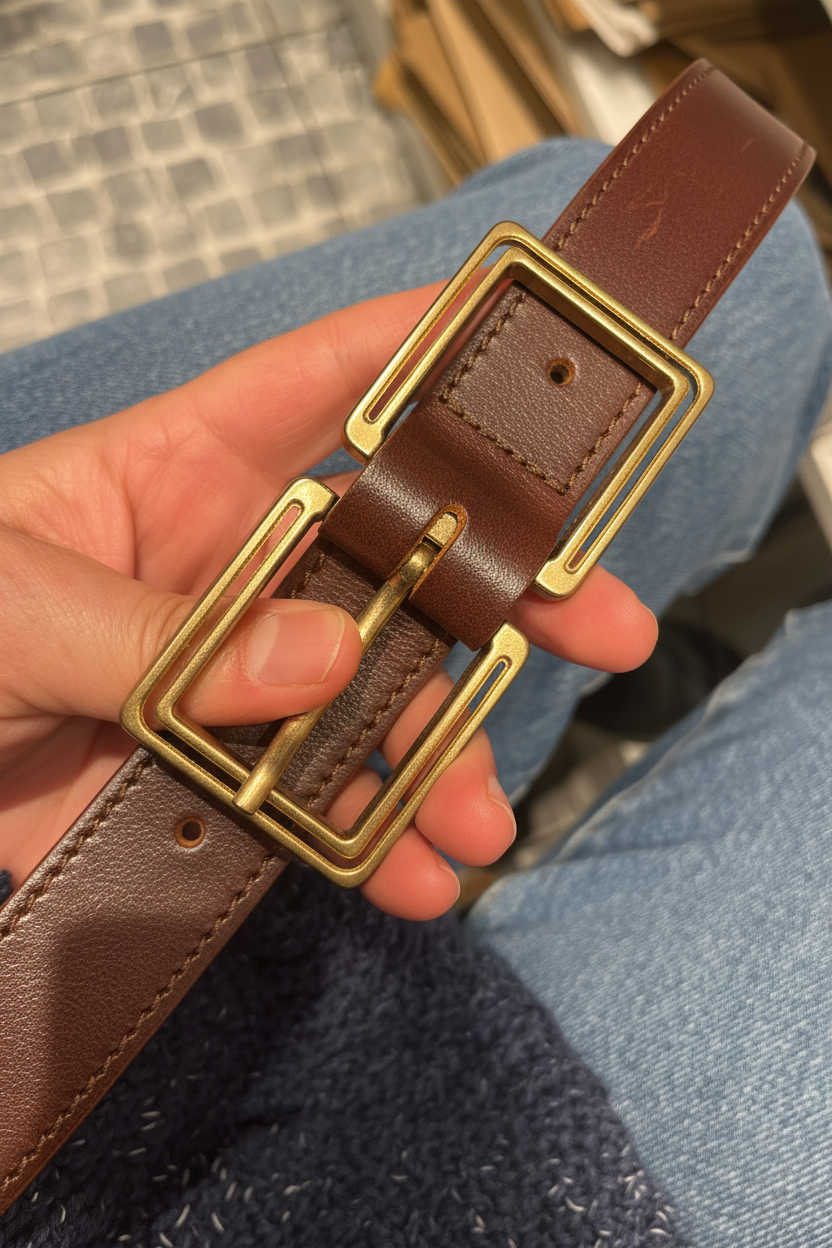 Kahverengi Deri Kemer - Toka Detayı