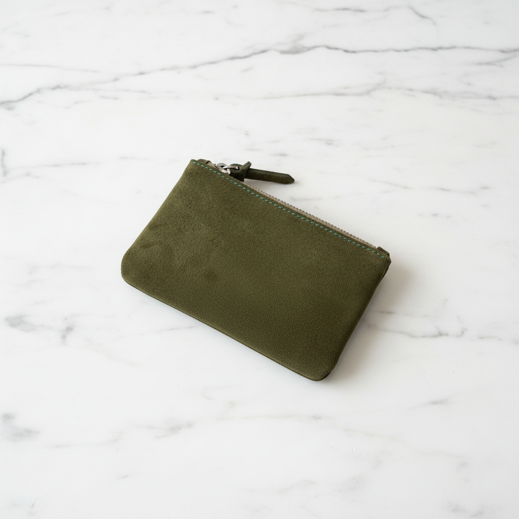 Khaki Wallet Top Zipper