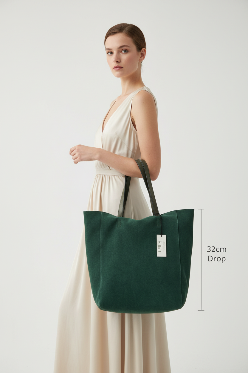 LEILA Yeşil Çanta - 32cm Kol Askısı