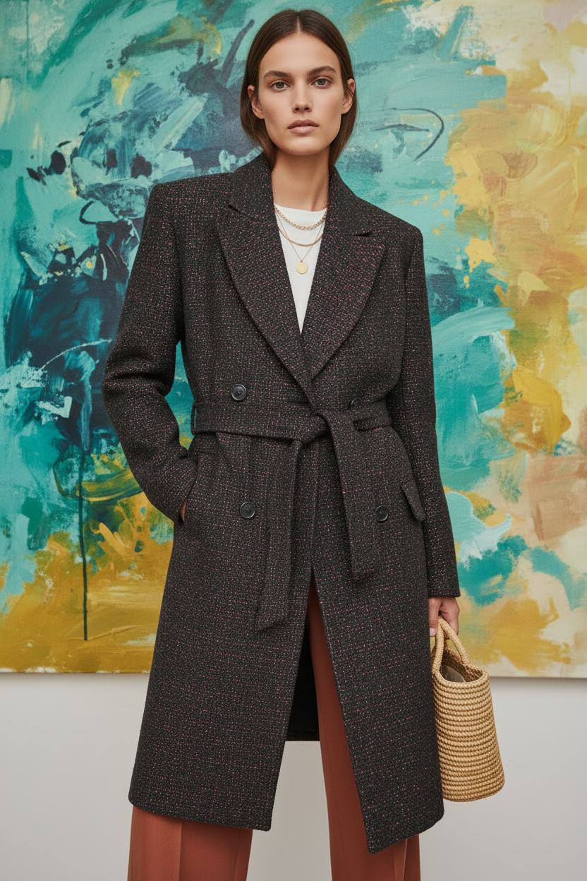 Metallic Tweed Coat Properly Dressed